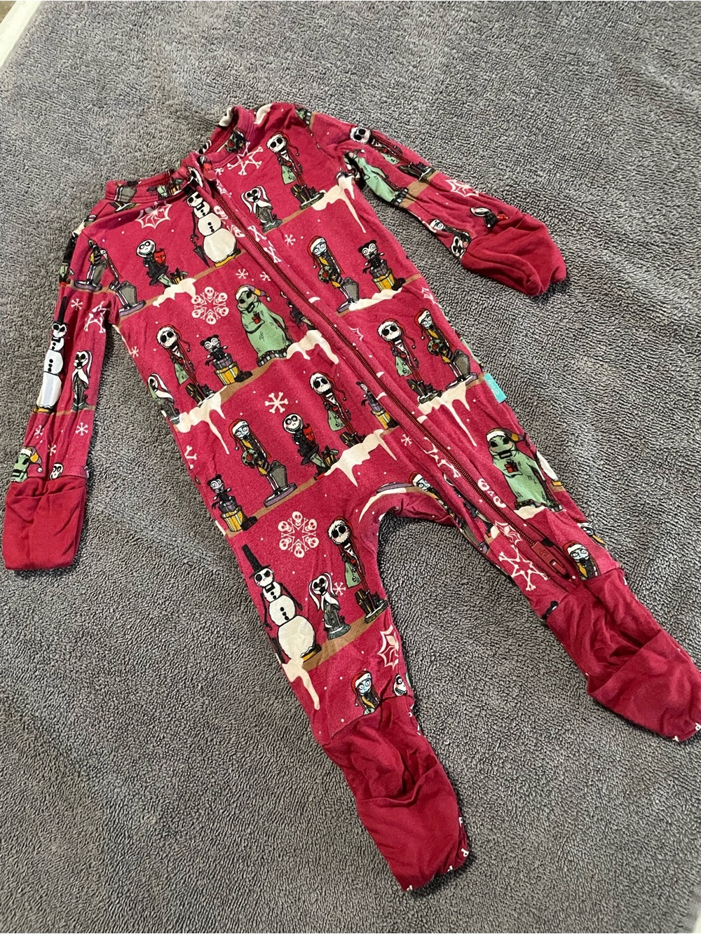 Posh Peanut Nightmare Before Christmas Red Bamboo Footie